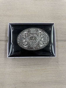 Nocona Oval Horse Belt Buckle