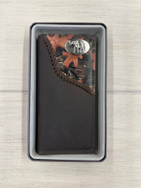 Zep-Pro Fence Rows Leather Roper Concho Wallet - Elephant