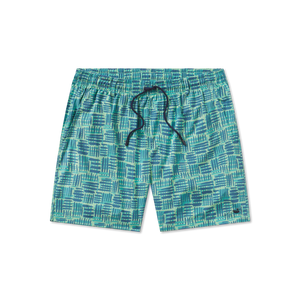 Southern Marsh Dockside Swim Trunk - Hawaiian Lines - Mint & Slate